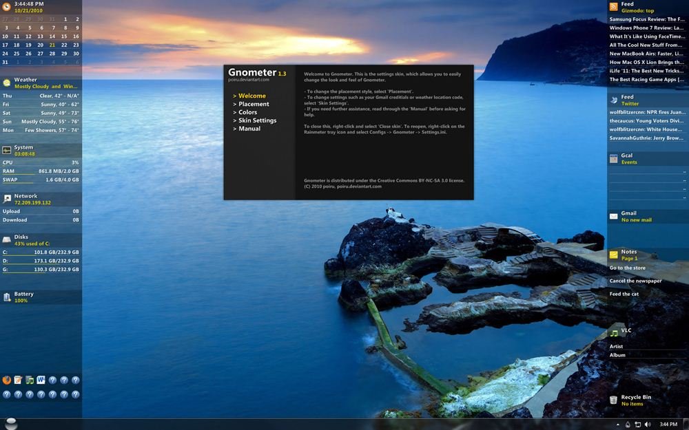 GnoMeter Rainmeter Themes